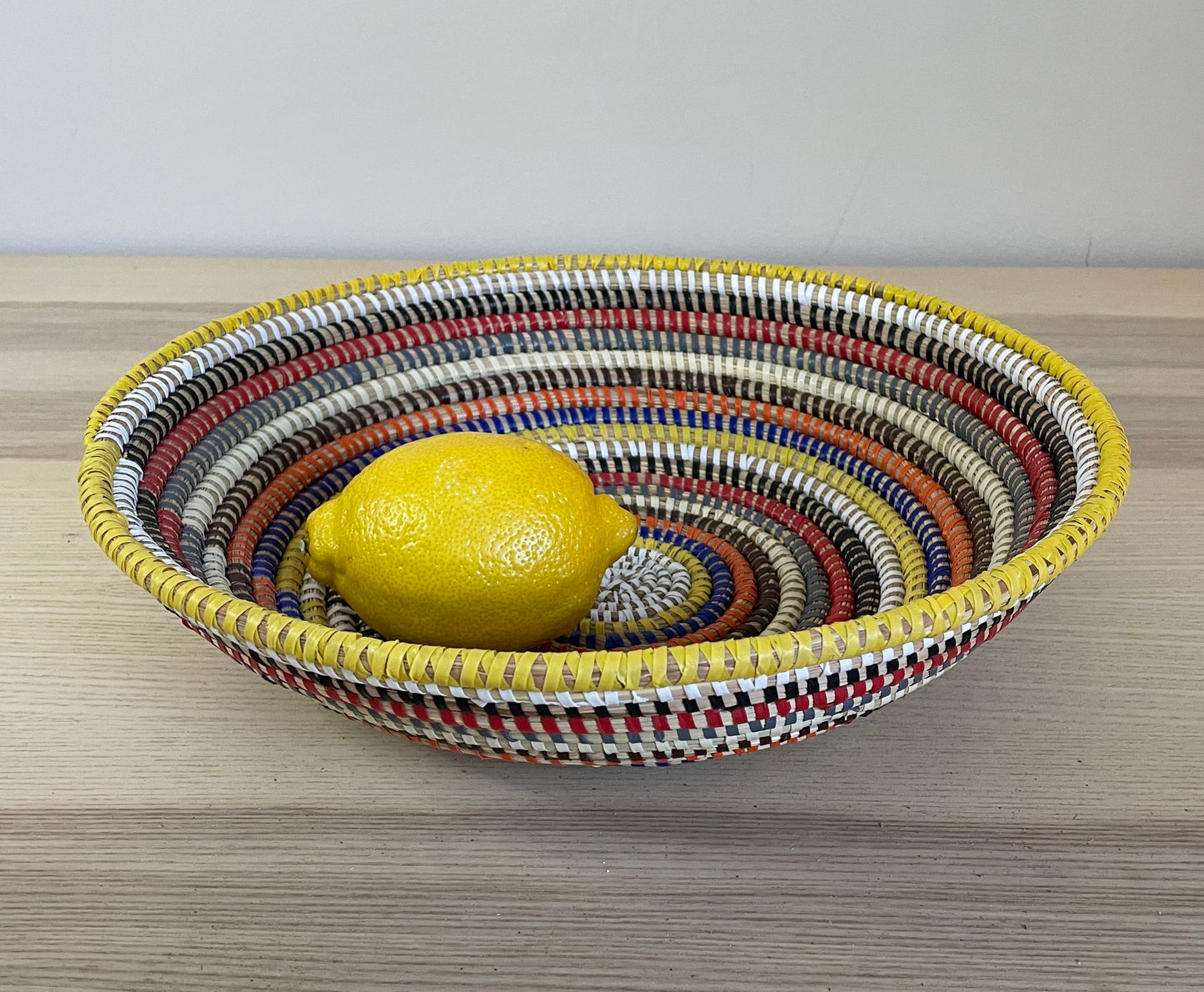 African Woven Basket, Senegal Basket, Woven Bowl, Natural Palm Fiber, Dining Centerpiece, Fruit & Bread Basket