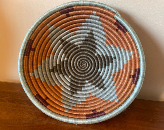 African Woven Basket, Rwanda Basket, Woven Bowl, Natural Sisal Fiber, Dining Centerpiece, Fruit & Bread Basket