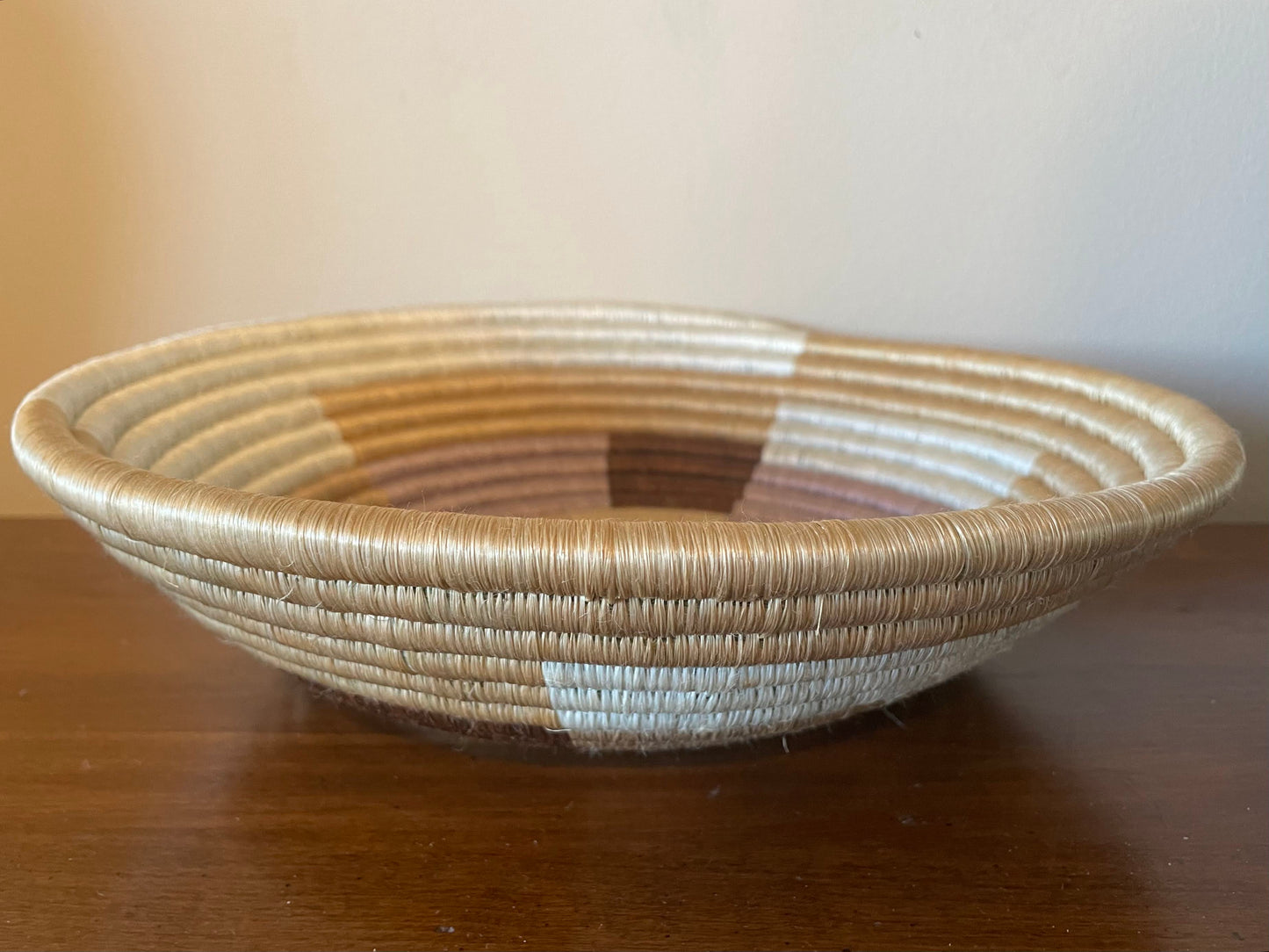 African Woven Basket, Rwanda Basket, Woven Bowl, Natural Sisal Fiber, Dining Centerpiece, Fruit & Bread Basket