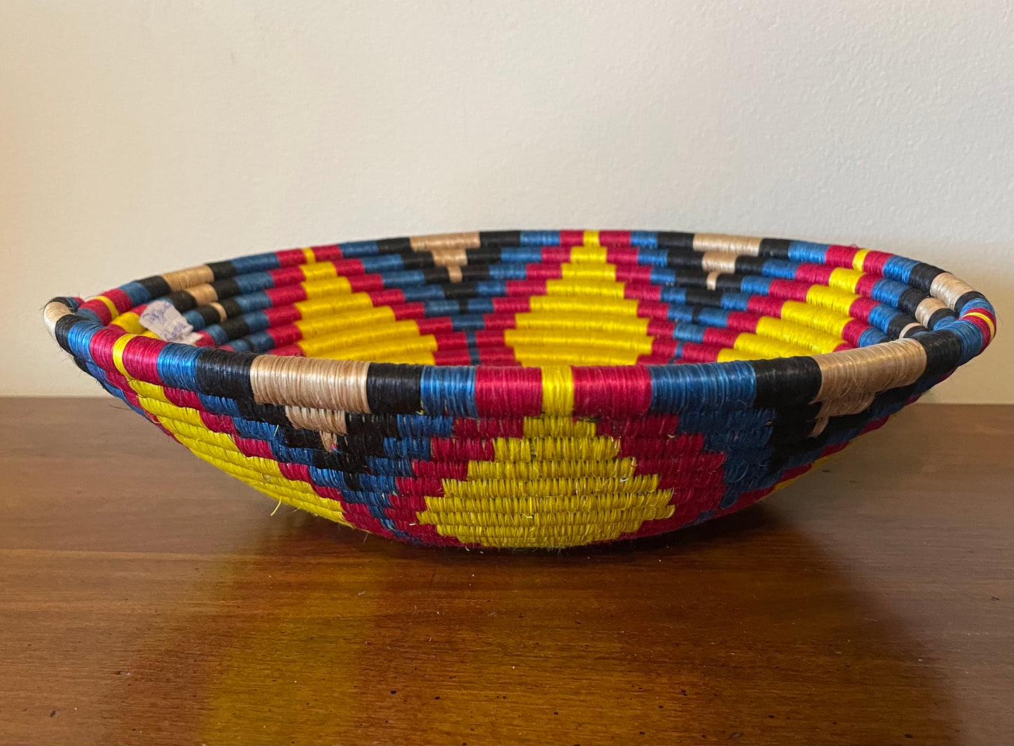 African Woven Basket, Rwanda Basket, Woven Bowl, Natural Sisal Fiber, Dining Centerpiece, Fruit & Bread Basket