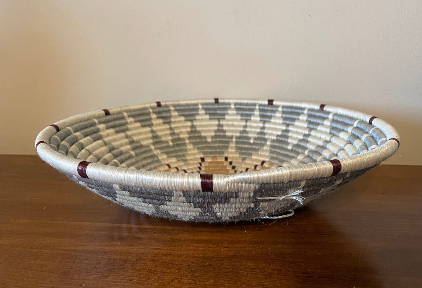 African Woven Basket, Rwanda Basket, Woven Bowl, Natural Sisal Fiber, Dining Centerpiece, Fruit & Bread Basket