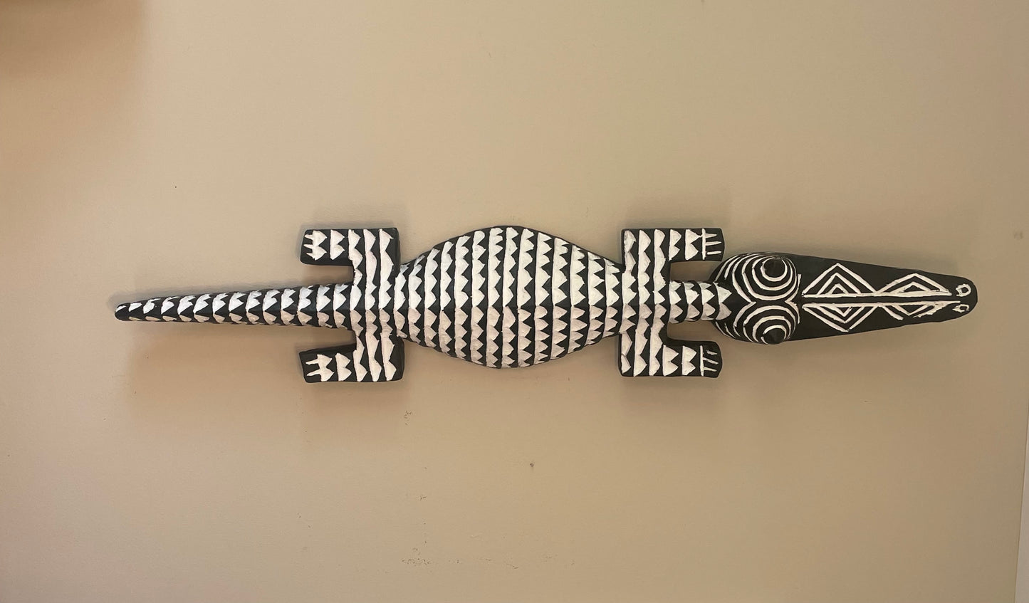 Handcrafted Wood Crocodile, Burkina Faso Mask, African Bobo Mask Decoration, Collector Piece (Copy)