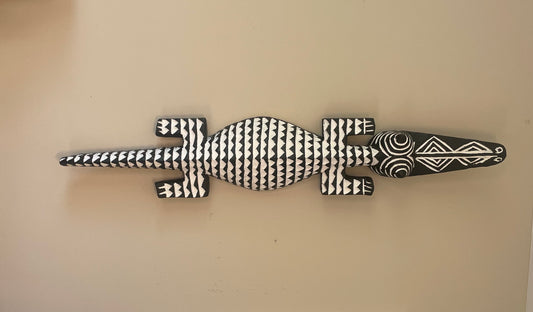 Handcrafted Wood Crocodile, Burkina Faso Mask, African Bobo Mask Decoration, Collector Piece (Copy)