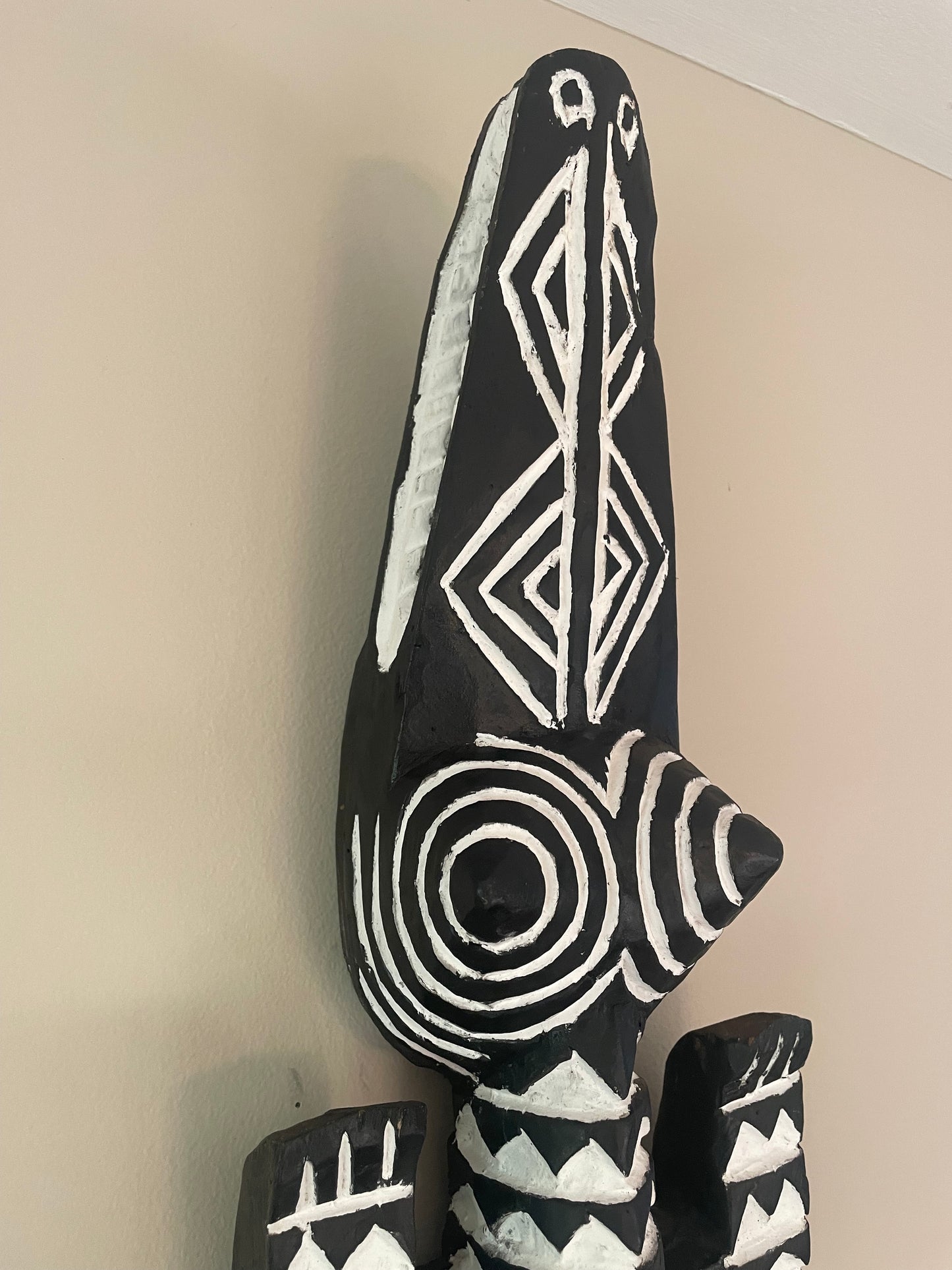 Handcrafted Wood Crocodile, Burkina Faso Mask, African Bobo Mask Decoration, Collector Piece (Copy)