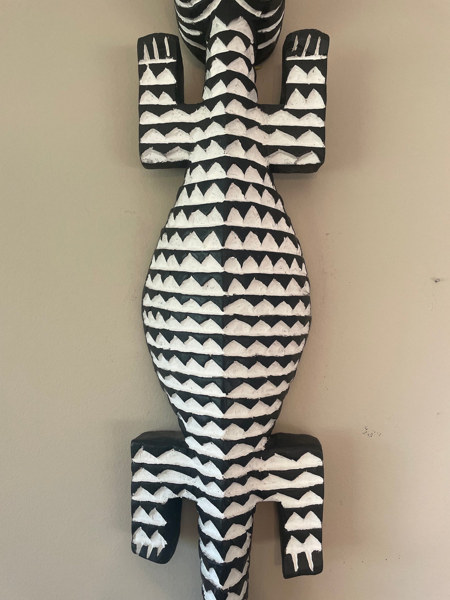 Handcrafted Wood Crocodile, Burkina Faso Mask, African Bobo Mask Decoration, Collector Piece (Copy)