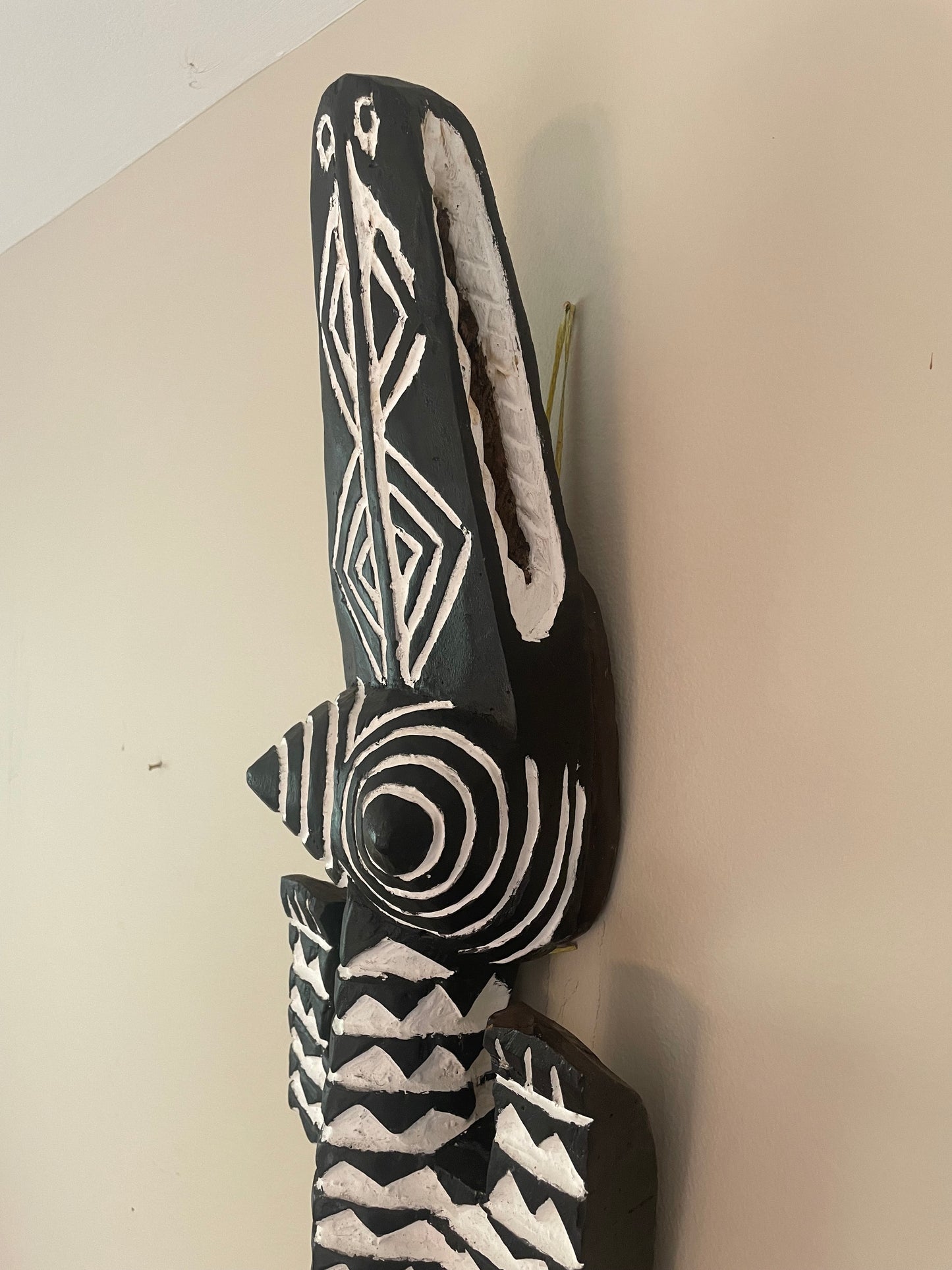 Handcrafted Wood Crocodile, Burkina Faso Mask, African Bobo Mask Decoration, Collector Piece (Copy)