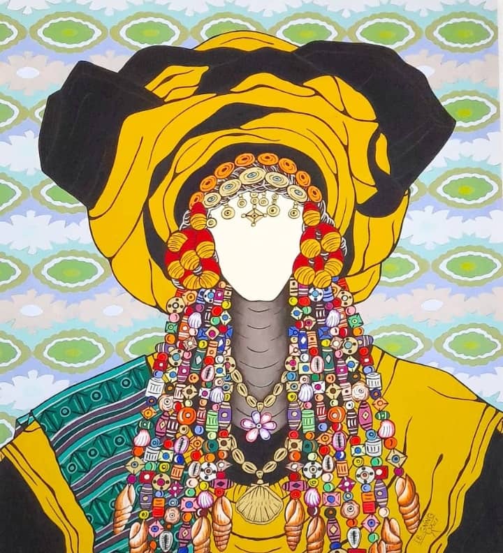 "Wanema", Original Acrylic Painting by Senegal Painter Ibrahima Gningue, African Art