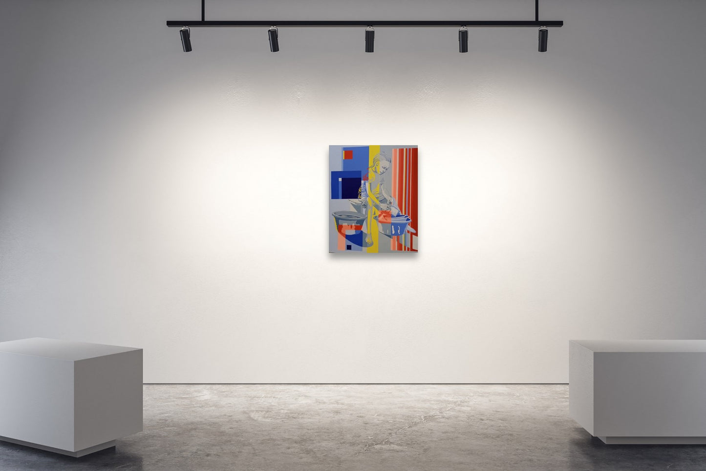 "La Femme, Cle du Developpement (The Woman, Key to Development)", Original Acrylic Painting by Senegal Painter Awa Ndiaye, Contemporary Emerging African Art, Woman Artist