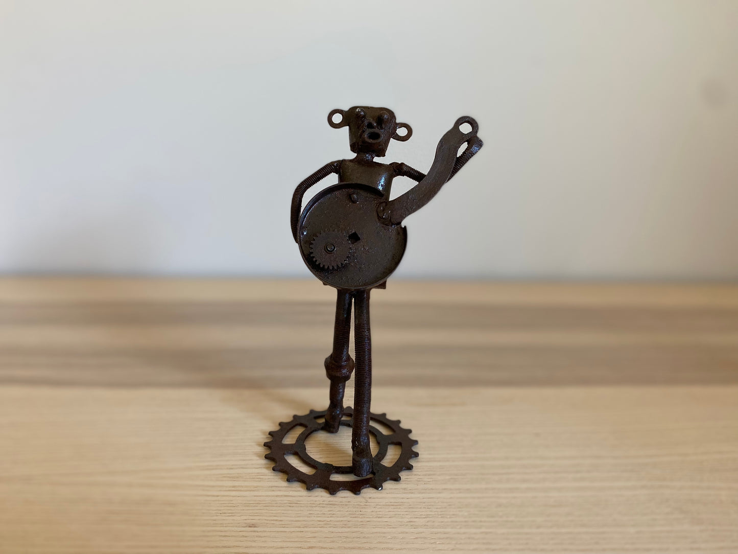 African Musician Sculptures, Senegal Metal Statue, Made with Recycled Materials