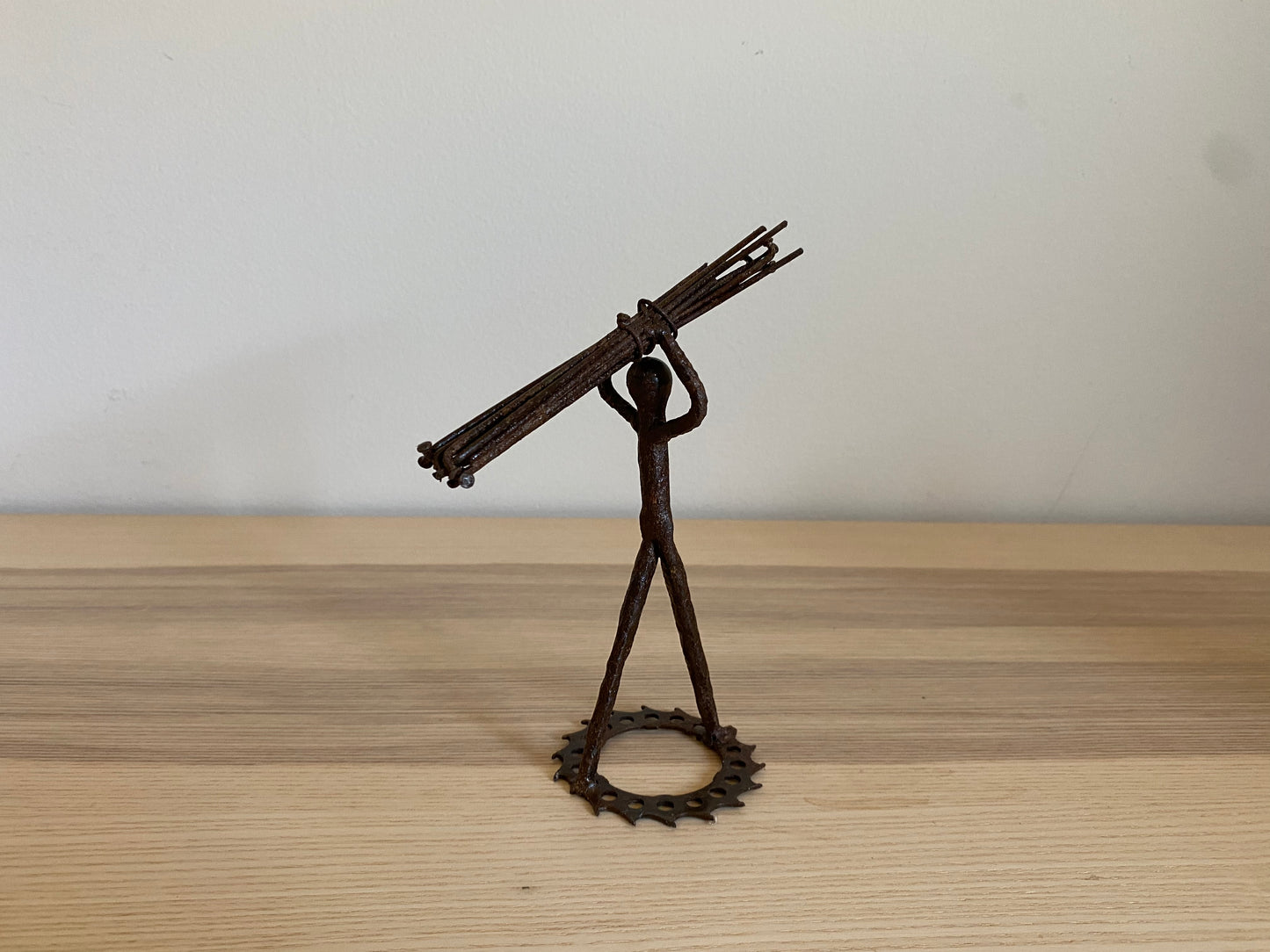 African Sculpure, Senegal Metal Sculpture, Made with Re-Used Materials