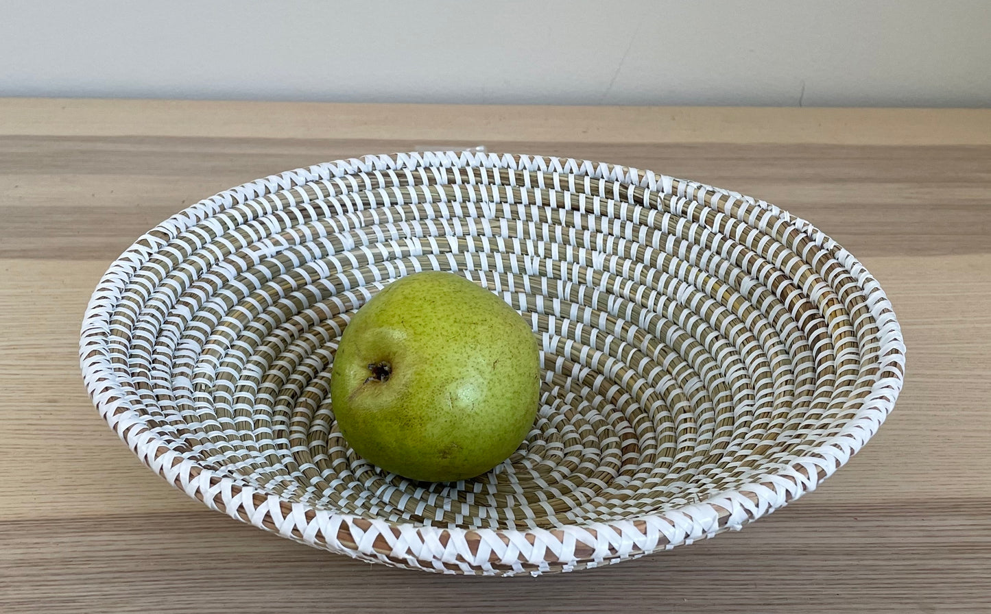 African Woven Basket, Senegal Basket, Woven Bowl, Natural Palm Fiber, Dining Centerpiece, Fruit & Bread Basket