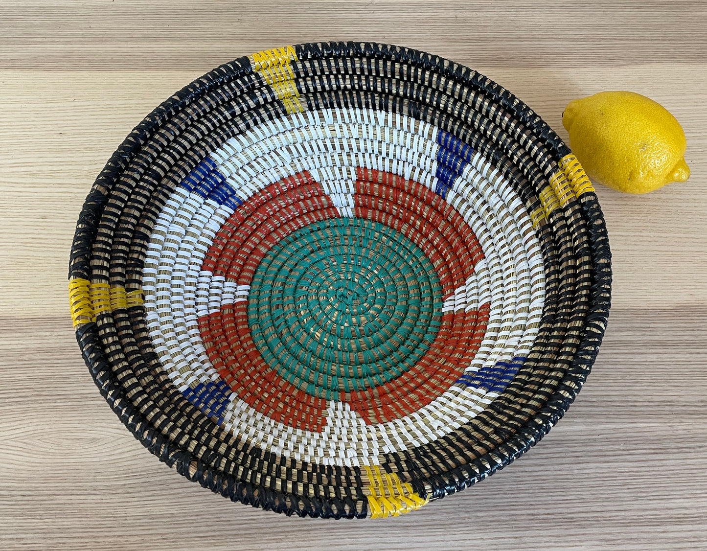 African Woven Basket, Senegal Basket, Woven Bowl, Natural Palm Fiber, Dining Centerpiece, Fruit & Bread Basket