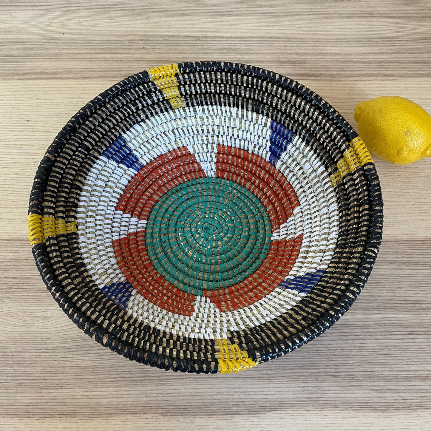 African Woven Basket, Senegal Basket, Woven Bowl, Natural Palm Fiber, Dining Centerpiece, Fruit & Bread Basket