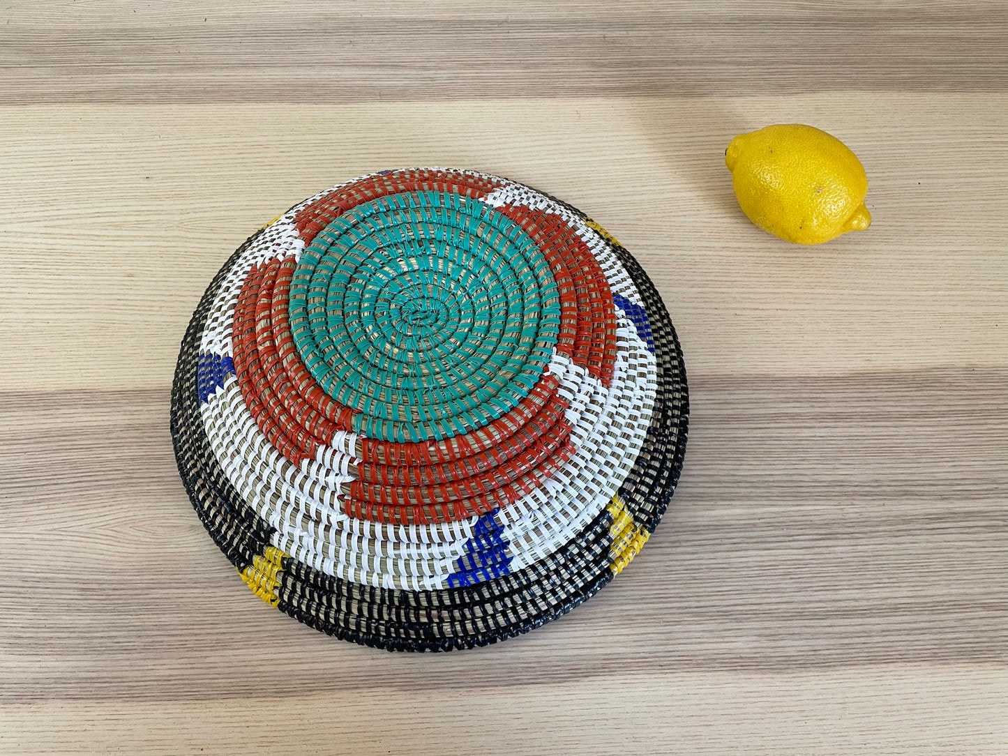 African Woven Basket, Senegal Basket, Woven Bowl, Natural Palm Fiber, Dining Centerpiece, Fruit & Bread Basket