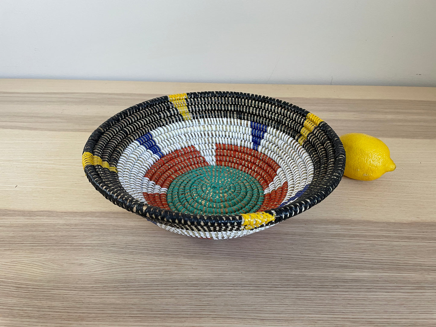 African Woven Basket, Senegal Basket, Woven Bowl, Natural Palm Fiber, Dining Centerpiece, Fruit & Bread Basket