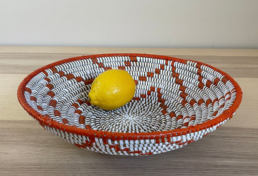 African Woven Basket, Senegal Basket, Woven Bowl, Natural Palm Fiber, Dining Centerpiece, Fruit & Bread Basket