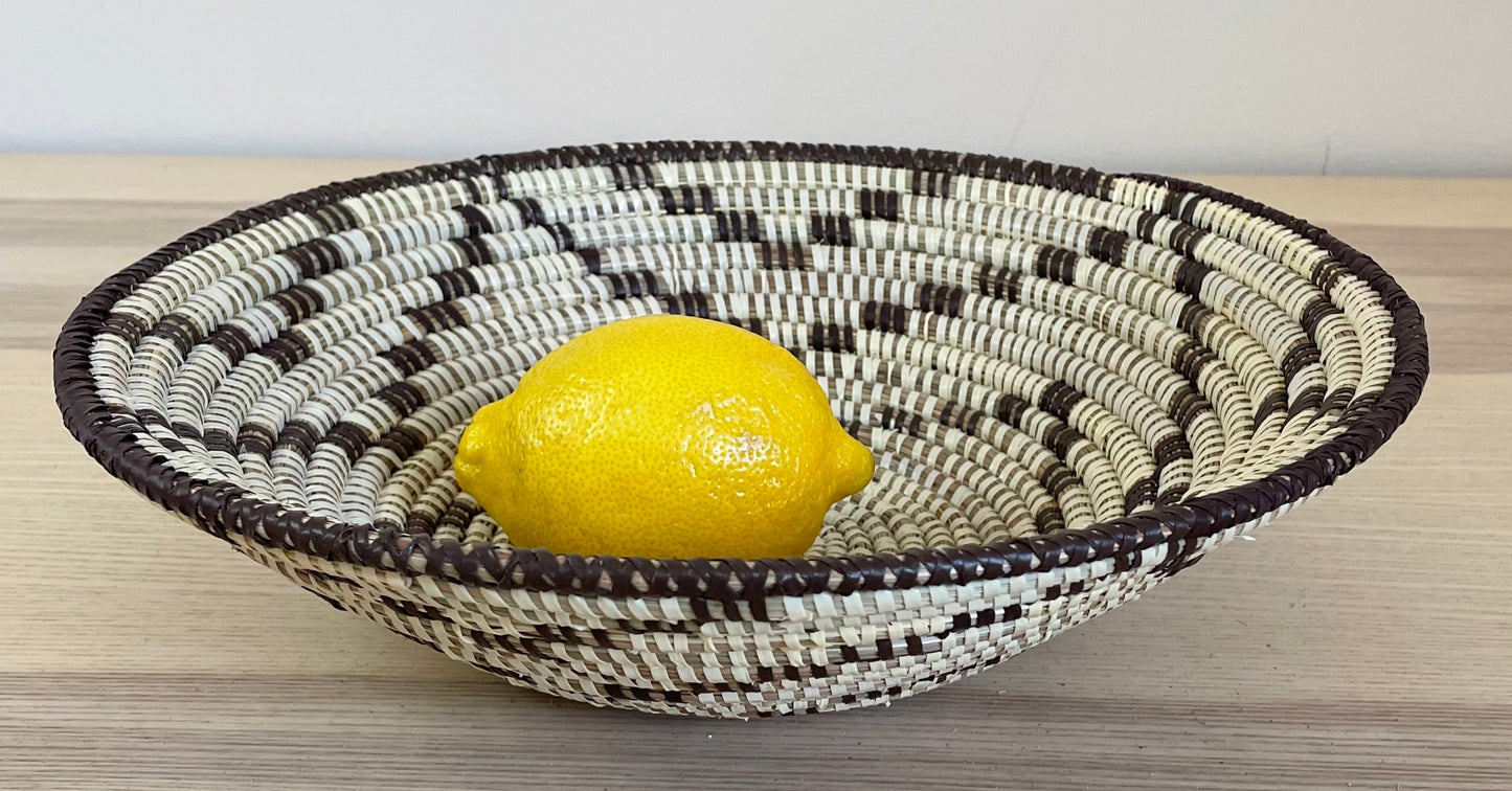 African Woven Basket, Senegal Basket, Woven Bowl, Natural Palm Fiber, Dining Centerpiece, Fruit & Bread Basket