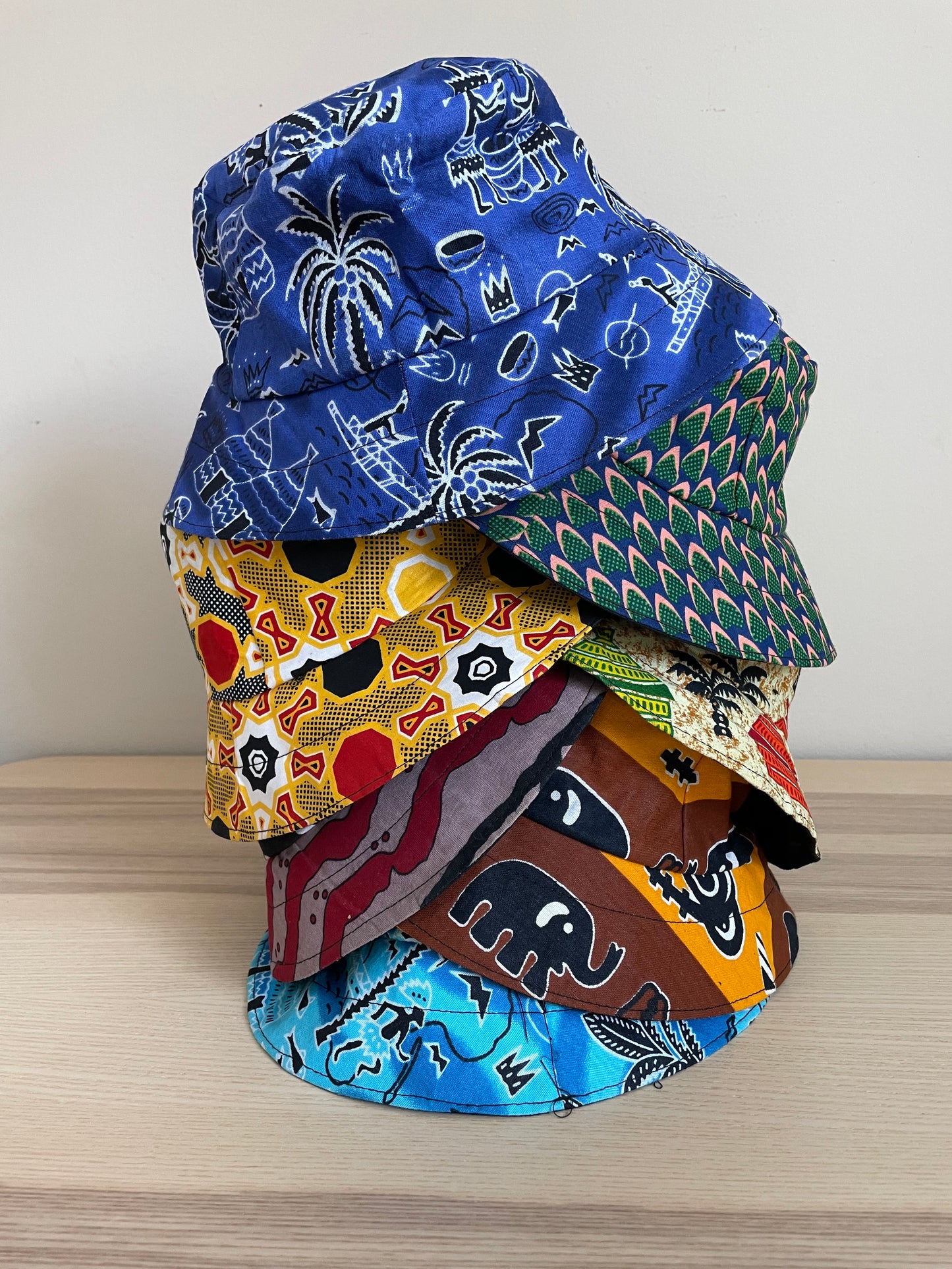 Authentic African Bucket Hat, Handmade Senegal Hat, Large Size, Unisex Lightweight Beach Vacation Headgear