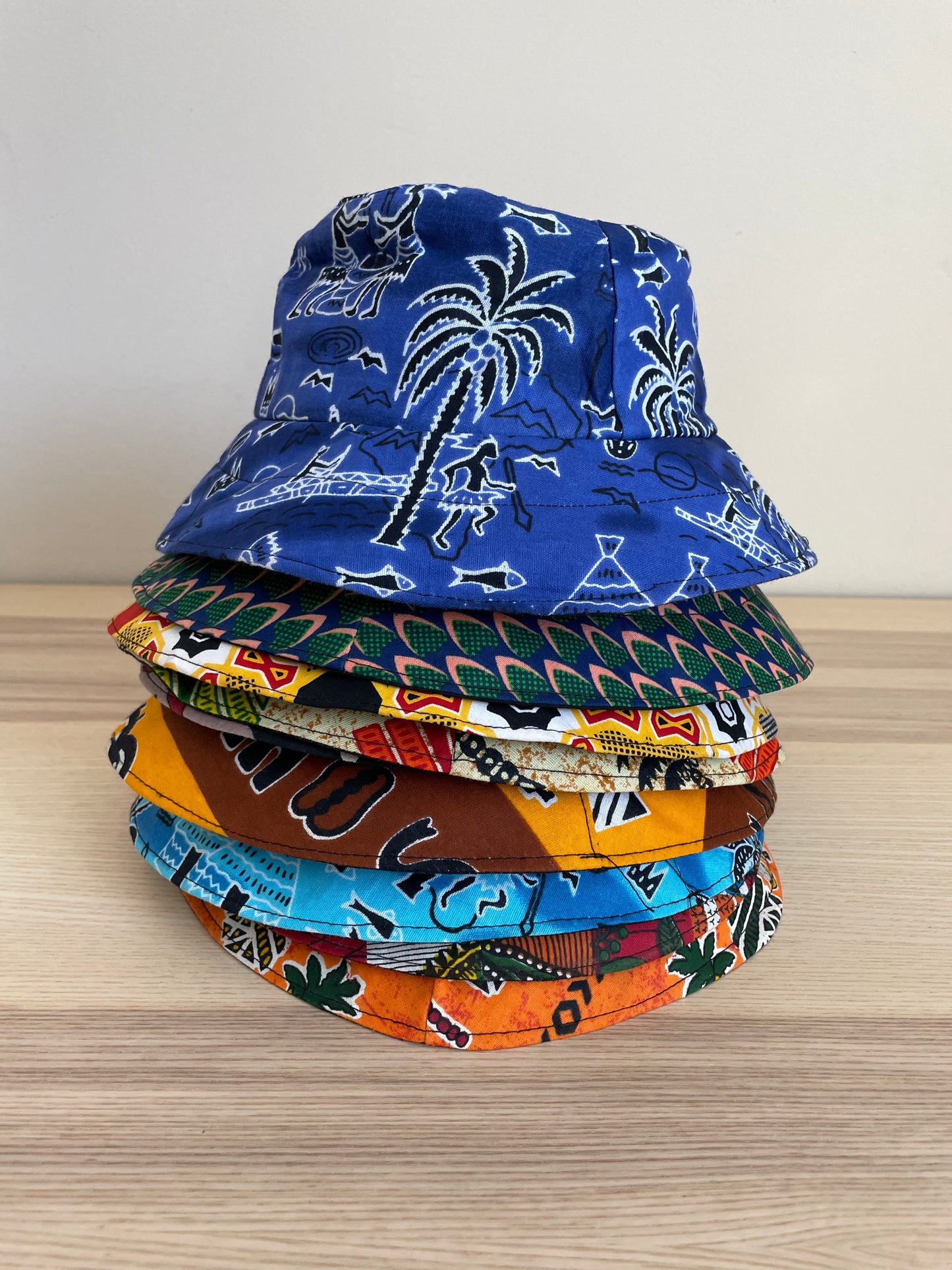 Authentic African Bucket Hat, Handmade Senegal Hat, Large Size, Unisex Lightweight Beach Vacation Headgear