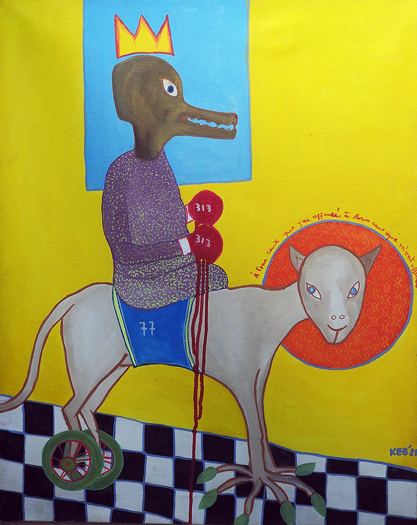 Original Acrylic Painting by Senegal Painter Alioune Kebe, African Art