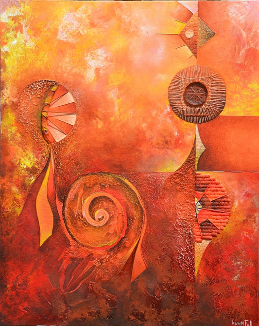 "Alchemy" by Abdoukarim Fall, Original Mixed Media Painting, African Art