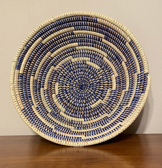 African Woven Basket, Senegal Basket, Woven Bowl, Natural Palm Fiber, Dining Centerpiece, Fruit & Bread Basket