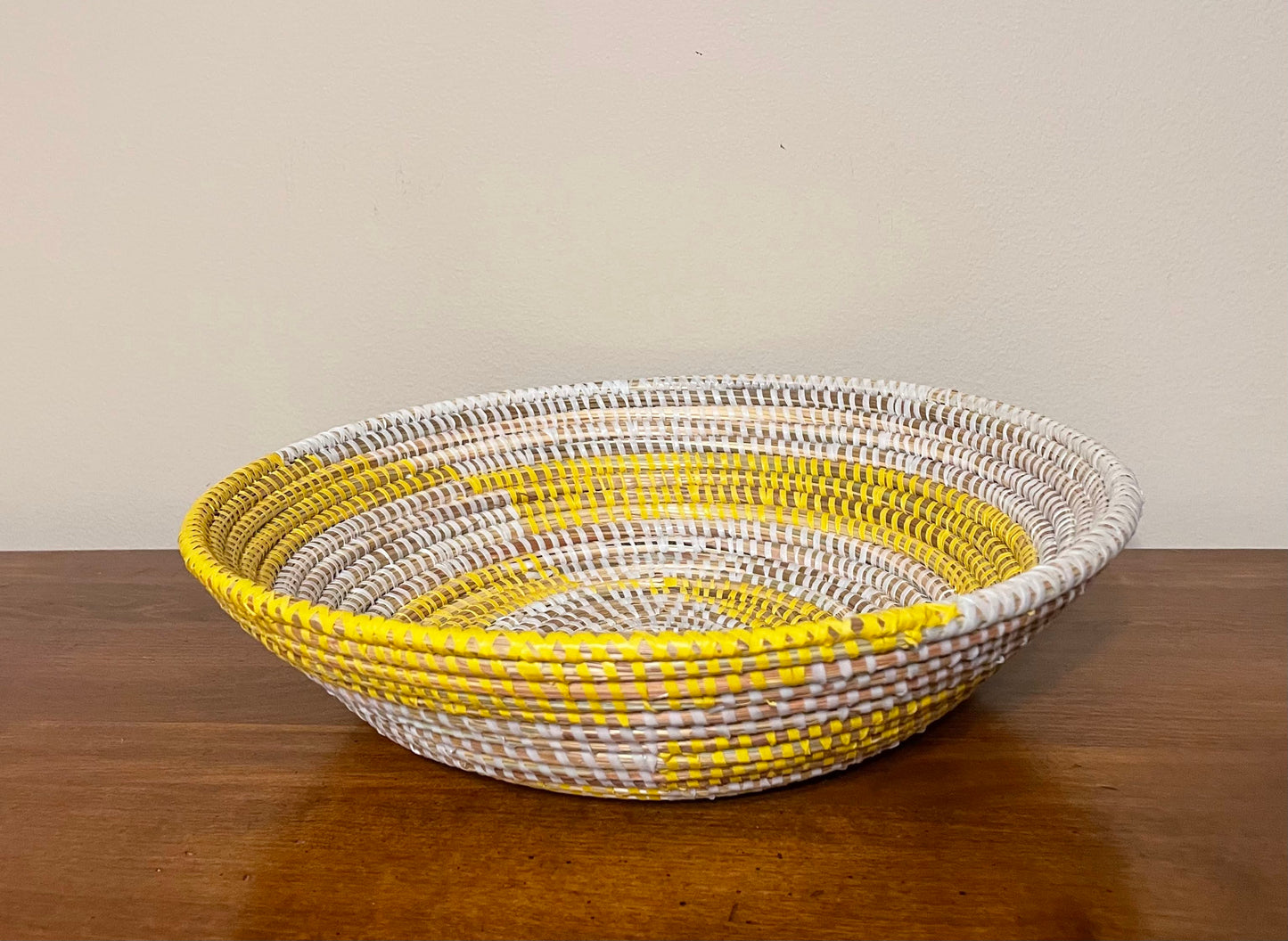 African Woven Basket, Senegal Basket, Woven Bowl, Natural Palm Fiber, Dining Centerpiece, Fruit & Bread Basket