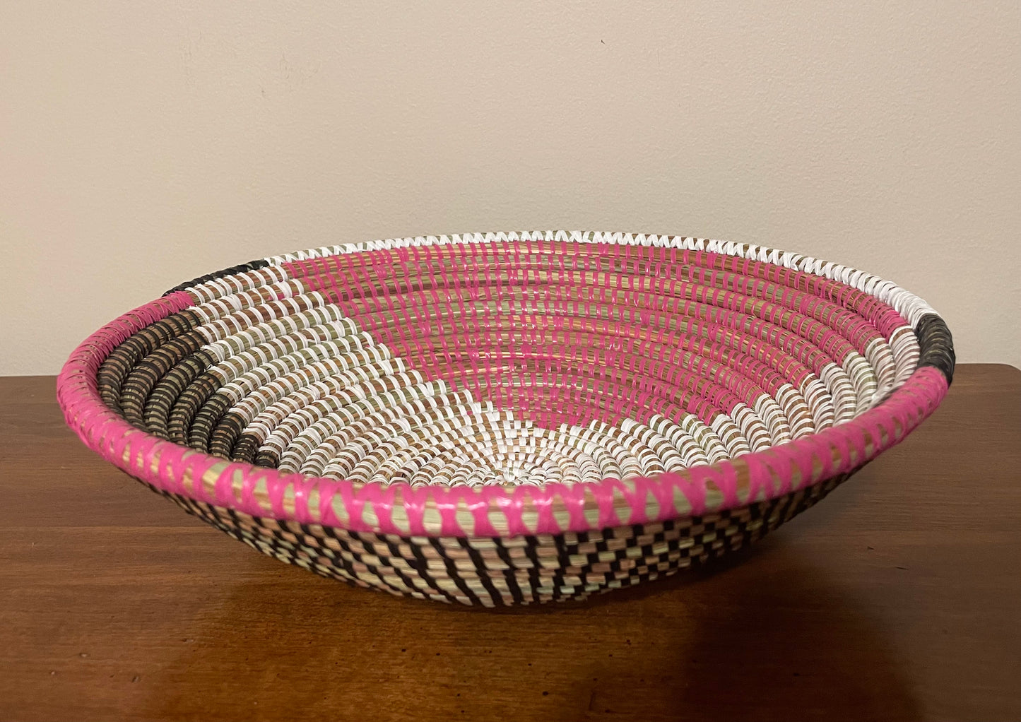 African Woven Basket, Senegal Basket, Woven Bowl, Natural Palm Fiber, Dining Centerpiece, Fruit & Bread Basket