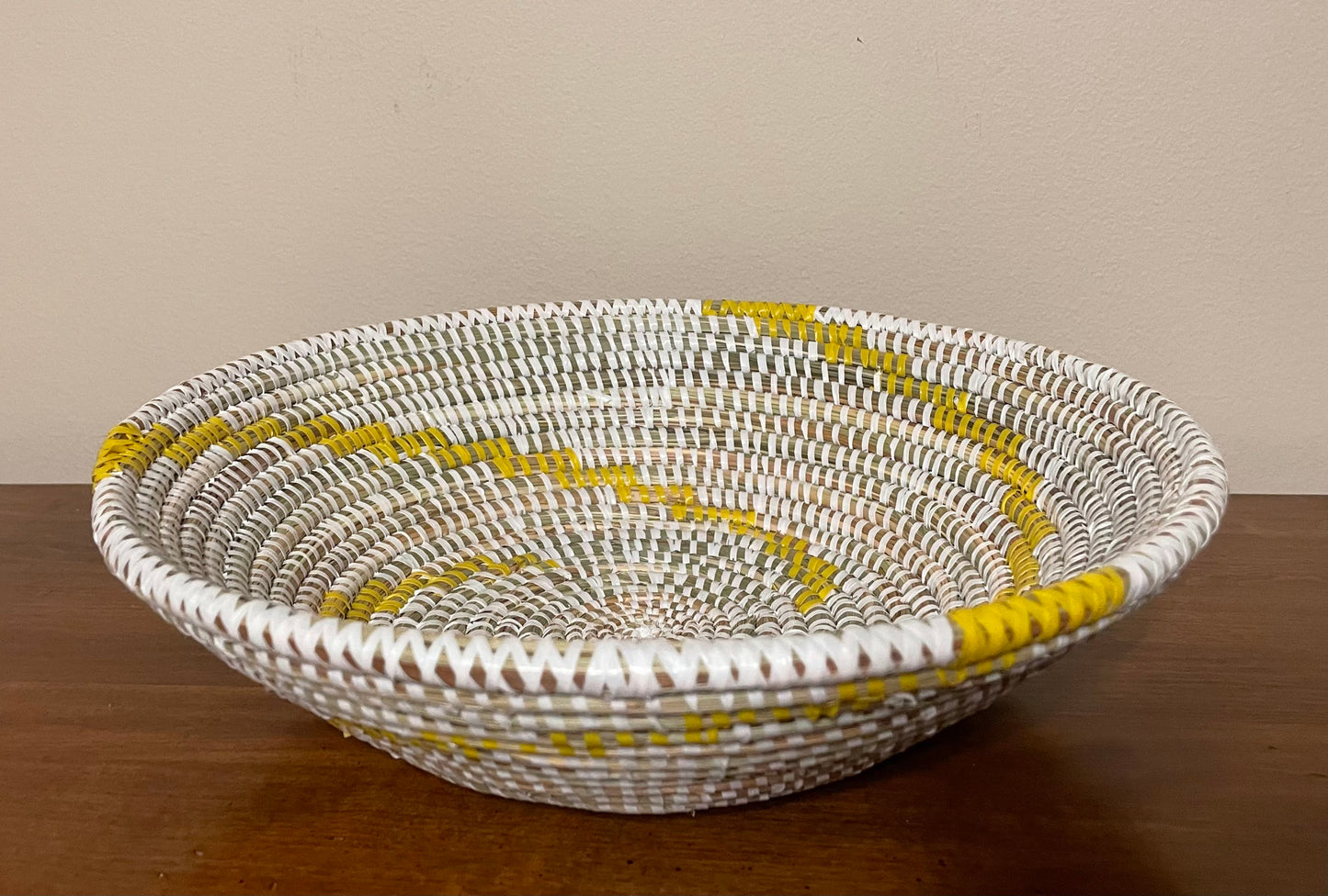 African Woven Basket, Senegal Basket, Woven Bowl, Natural Palm Fiber, Dining Centerpiece, Fruit & Bread Basket