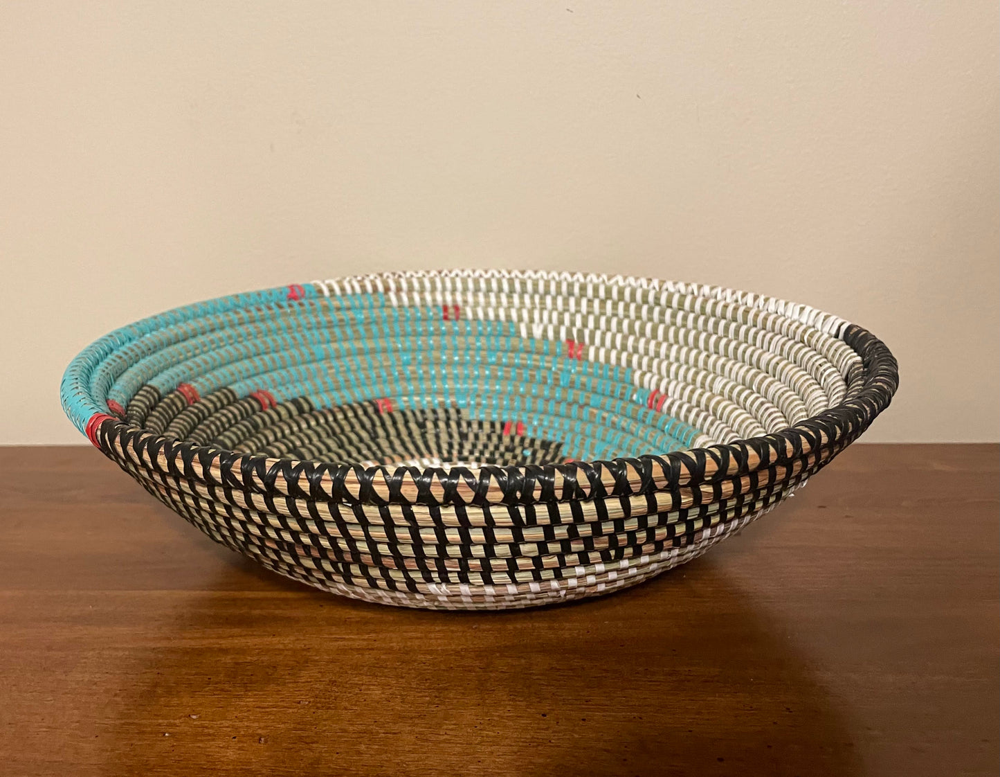 African Woven Basket, Senegal Basket, Woven Bowl, Natural Palm Fiber, Dining Centerpiece, Fruit & Bread Basket