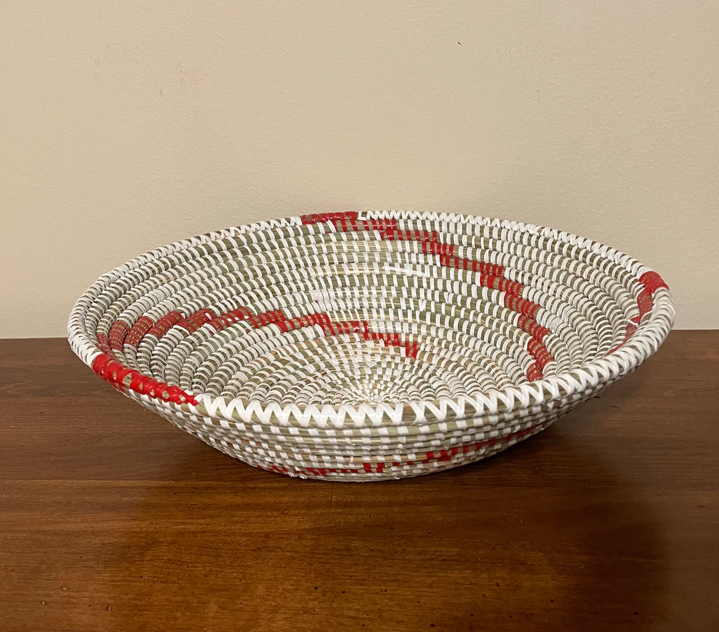 African Woven Basket, Senegal Basket, Woven Bowl, Natural Palm Fiber, Dining Centerpiece, Fruit & Bread Basket