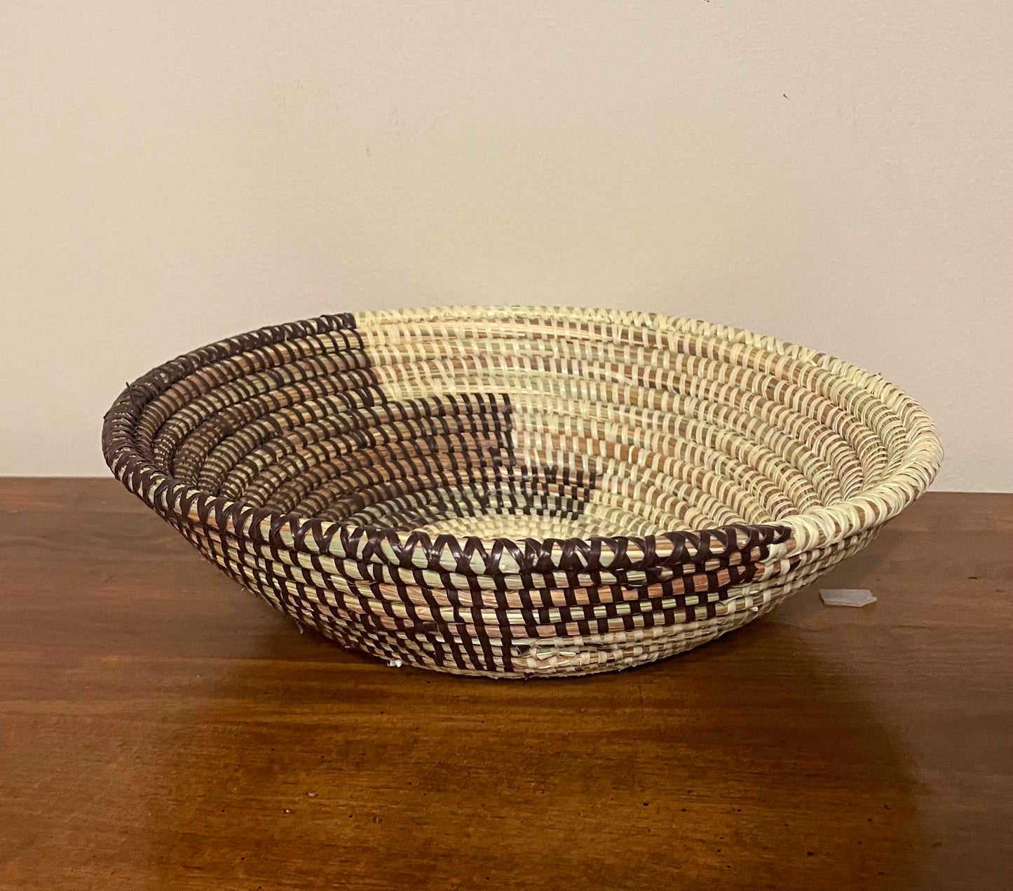 African Woven Basket, Senegal Basket, Woven Bowl, Natural Palm Fiber, Dining Centerpiece, Fruit & Bread Basket