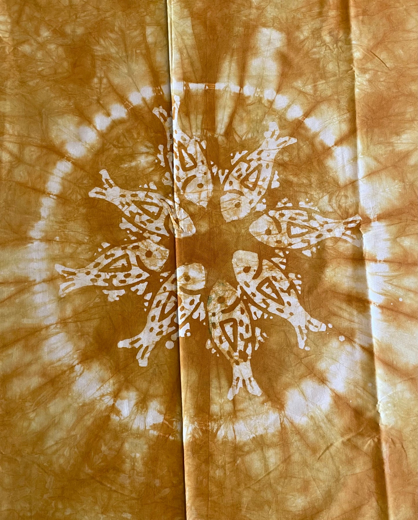African Batik Handprinted Tablecloth, Imported Authentic Handmade in Senegal, Dining Room Décor, Kitchen Decor, Fish Design