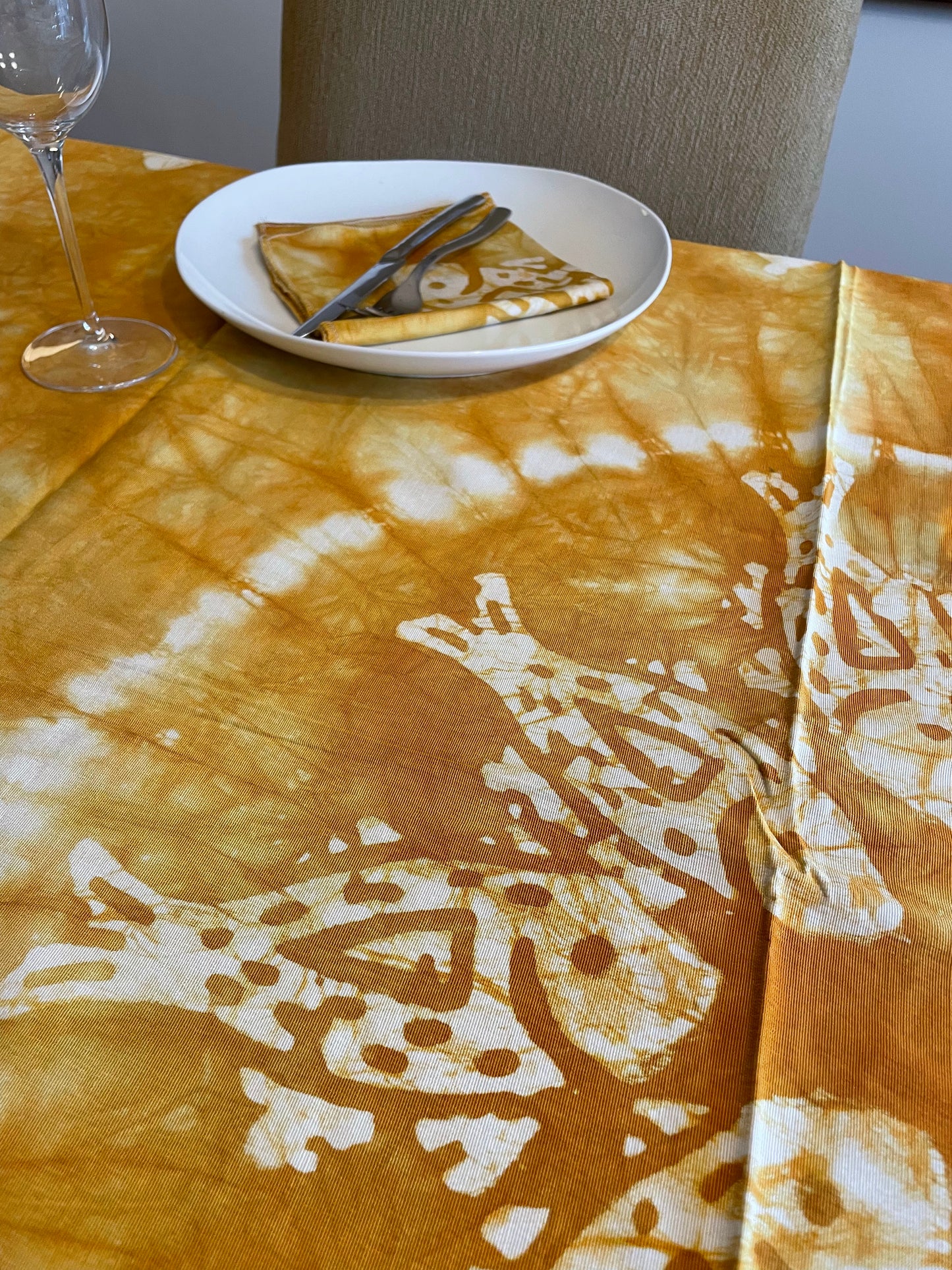 African Batik Handprinted Tablecloth, Imported Authentic Handmade in Senegal, Dining Room Décor, Kitchen Decor, Fish Design