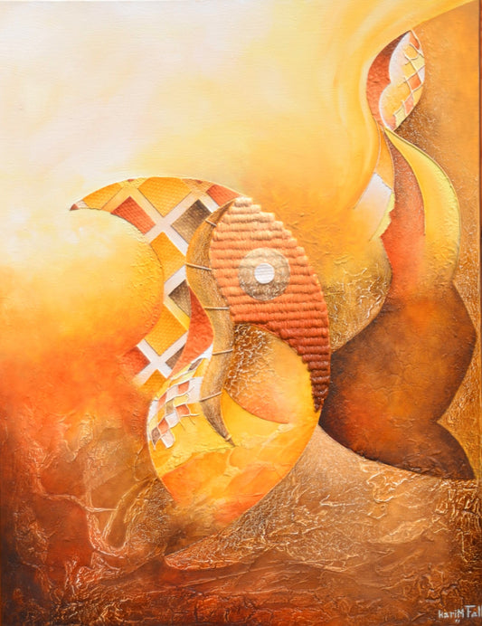 "Reconciliation" by Abdoukarim Fall, Original Mixed Media Painting