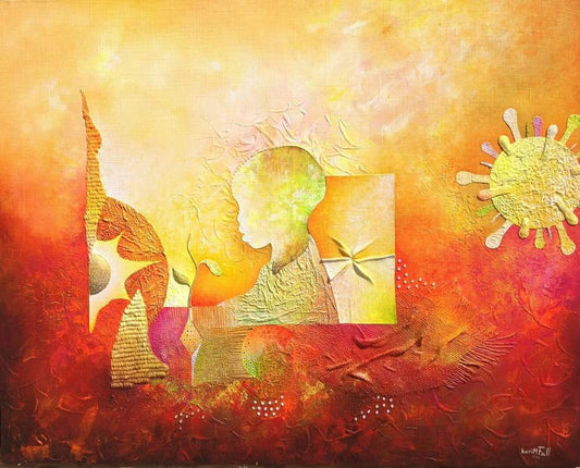 "Twilight" by Abdoukarim Fall, Original Mixed Media Painting