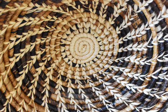 African Banana Leaf Woven Basket, 100% Natural Fiber, Uganda Bowl, Perfect for Decoration, Fruit & Bread, 12" Diameter