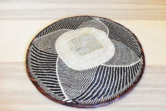 African Woven Binga Basket, Zimbabwe Tonga Basket, Woven Bowl, Natural Fiber, Dining Centerpiece, Fruit & Bread Basket, 15" Diameter