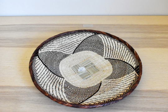 African Woven Binga Basket, Zimbabwe Tonga Basket, Woven Bowl, Natural Fiber, Dining Centerpiece, Fruit & Bread Basket, 15" Diameter