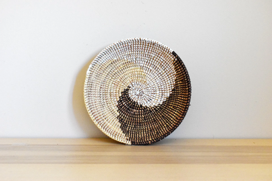 African Woven Basket, Senegal Basket, Woven Bowl, Natural Palm Fiber, 12" diameter