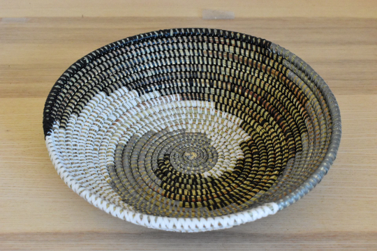 African Woven Basket, Senegal Basket, Woven Bowl, Natural Palm Fiber, 12" diameter