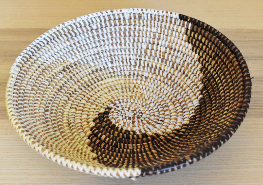 African Woven Basket, Senegal Basket, Woven Bowl, Natural Palm Fiber, 12" diameter