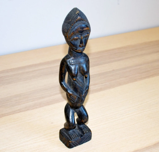 Hand-Carved African Wood Sculpture, Senegal Wolof Woman Sculpture, African Decoration