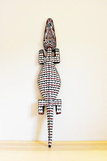 Handcrafted Wood Crocodile, Burkina Faso Mask, African Bobo Mask Decoration, Collector Piece