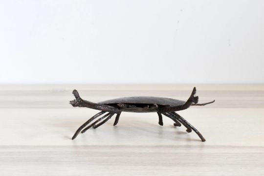 African Crab Sculptures (Set of 2), Handcrafted Senegal Metal Sculpture