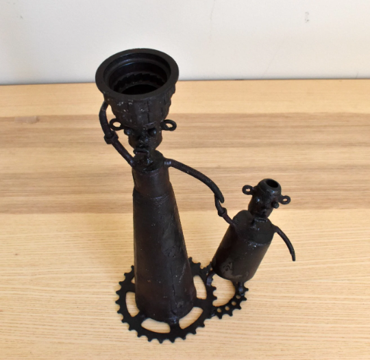 African Sculpure, Senegal Metal Sculpture, Mother & Child, Made with Recycled Materials