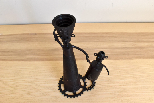African Sculpure, Senegal Metal Sculpture, Mother & Child, Made with Recycled Materials
