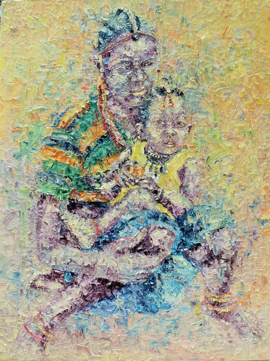 "Bedik Woman and Child" by Al Seck, African Art